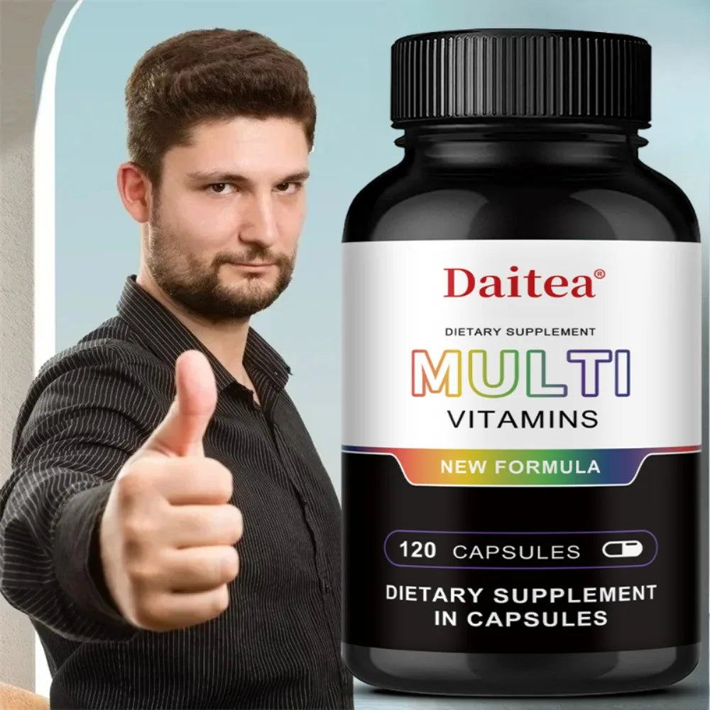 Multivitamin & Minerals Capsule for Women and Men,Support Energy,Focus,Mood,Hair,Skin and Nails Health,Relieve Stress