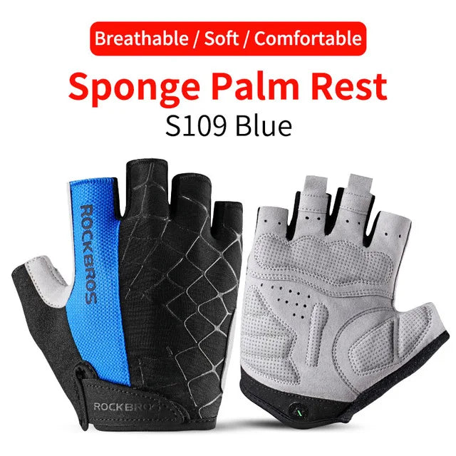 ROCKBROS Breathable Fitness Gloves Silicone Palm Hollow Back Gym Gloves Weightlifting Workout Dumbbell Bodybuilding Gloves