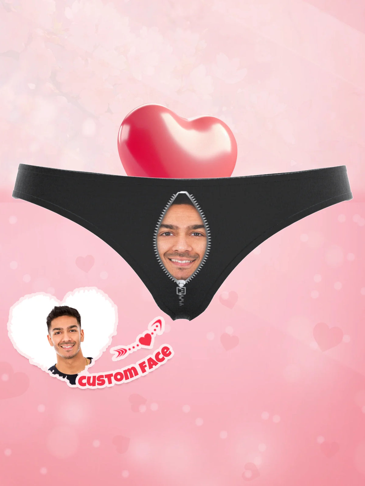 Custom Face Thong For Women Personalized Lace Underwear Valentine Gift For Her Girlfriend Wife Low Rise Briefs Anniversary