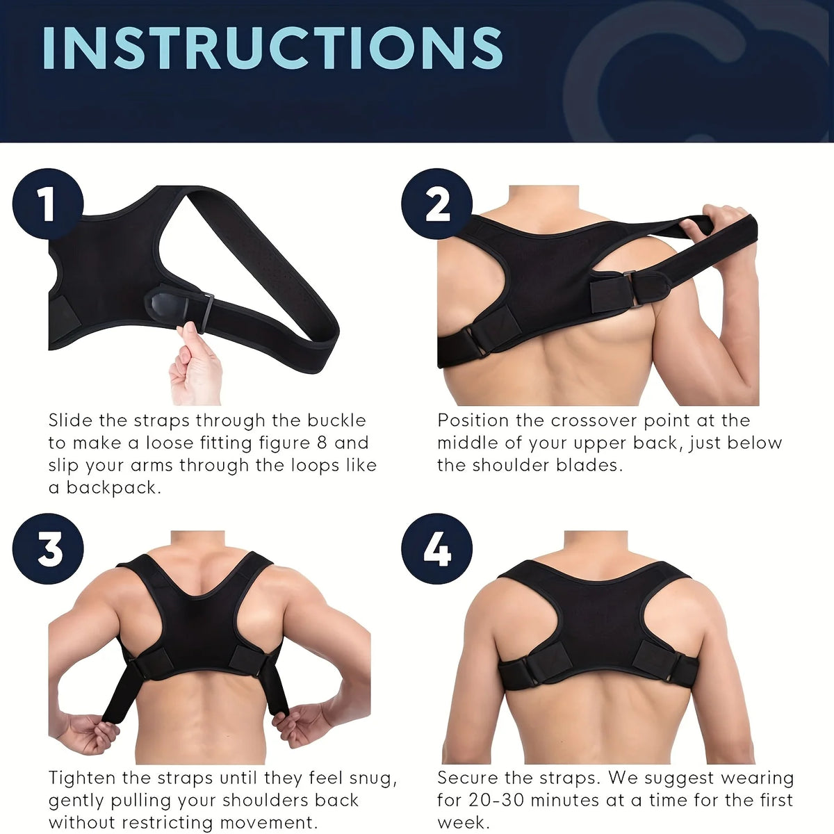 Adjustable Posture Corrector Back Support Belt- Breathable, Non-Slip, Ergonomic Support for Improved Posture,