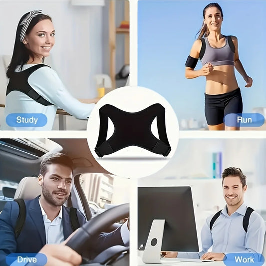 Adjustable Posture Corrector Back Support Belt- Breathable, Non-Slip, Ergonomic Support for Improved Posture,