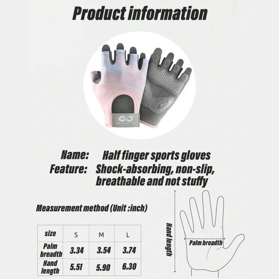 GTUBIKE 1 Pair New Cycling Gloves Workout Gym Gloves for Men Women Weight Lifting Fingerless Gloves Training Exercise Fitness