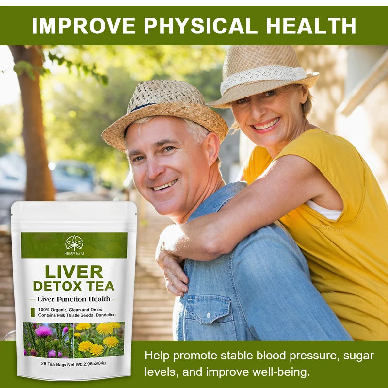 42 days Liver Cleanse Detox & Repair Herbal Tea - Silymarin Milk Thistle Supplements with Dandelion Root For Men & Women
