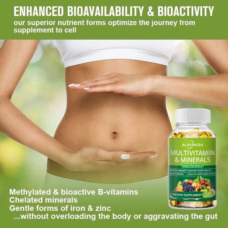Comprehensive Multivitamin to Support Heart Hair Skin & Nail Health levels Enhance Daily Nutrition Improve Immunity and Energy