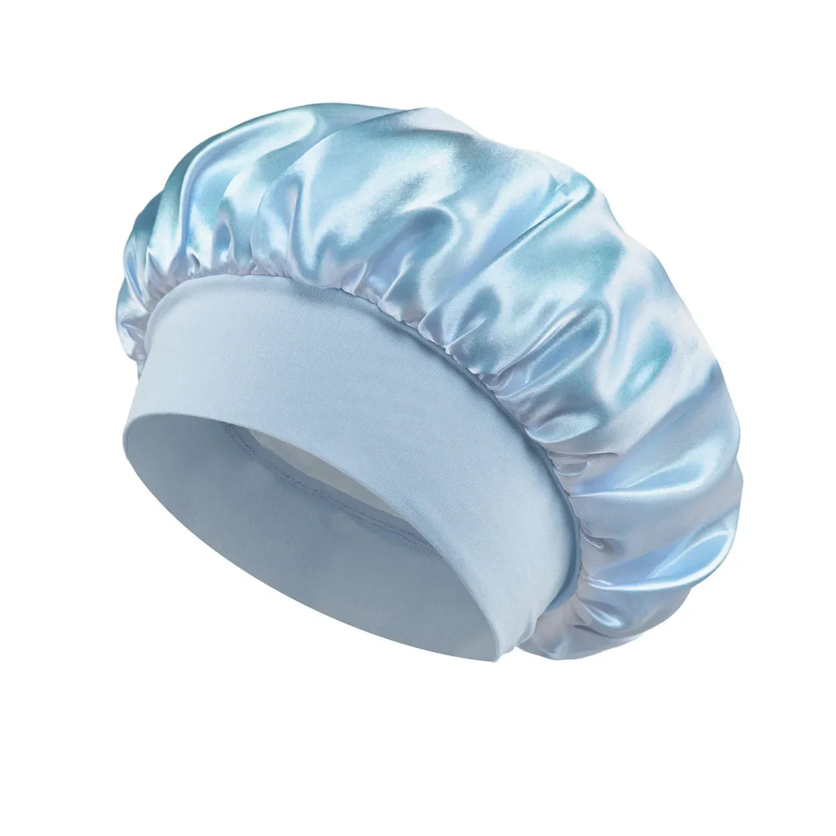 High Elastic Satin Solid Sleeping Hat 1Pcs Hair Care Bonnet Nightcap Multi-color Reusable Women Home Sleeping Cap Accessories