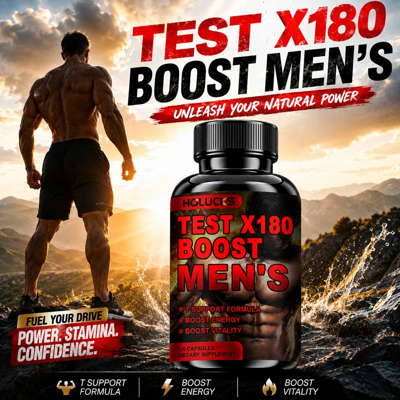Men's Test X180 Ignite Booster, with Fenugreek Seed, Tribulus Terrestris, Support Muscle Growth, Enhance Energy, Boost Immune