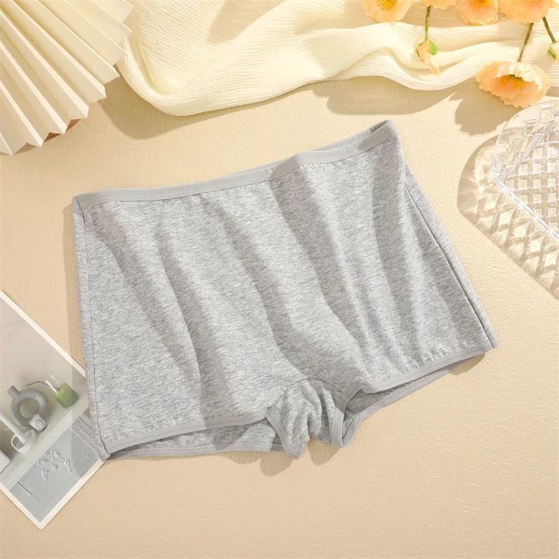 New Women's Panties Cotton Seamless Sports Boxers Underwear Female Solid Color Briefs Cozy Lingerie Intimate Underpants XS-XL