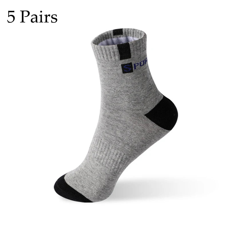 5 Pairs Size 37-43 Men Bamboo Fiber Autumn Winter Men Socks Breathable Cotton Sports Sock Breathable Deodorant Business Socks