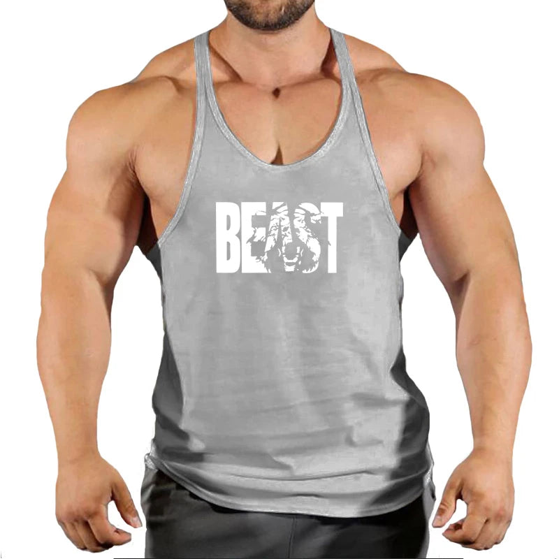 Summer Cotton Singlet Men Tank Top Bodybuilding Exercise Gym Workout Clothing for Men Sleeveless Muscle Shirts Running Vest