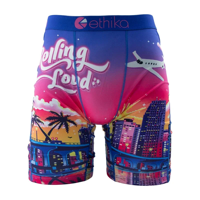 ETHIKA 1Pcs Men Underwear Sexy Boxershorts Breathable Mens Trunks Plus Size S-3XL Man Swimming Underpants Men's Panties Boxers