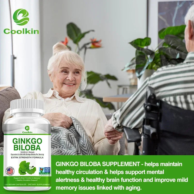 Ginkgo Biloba Extract Capsules - Promotes Brain Function and Memory, Attention, Antioxidant, Anti-Aging, Vegetarian