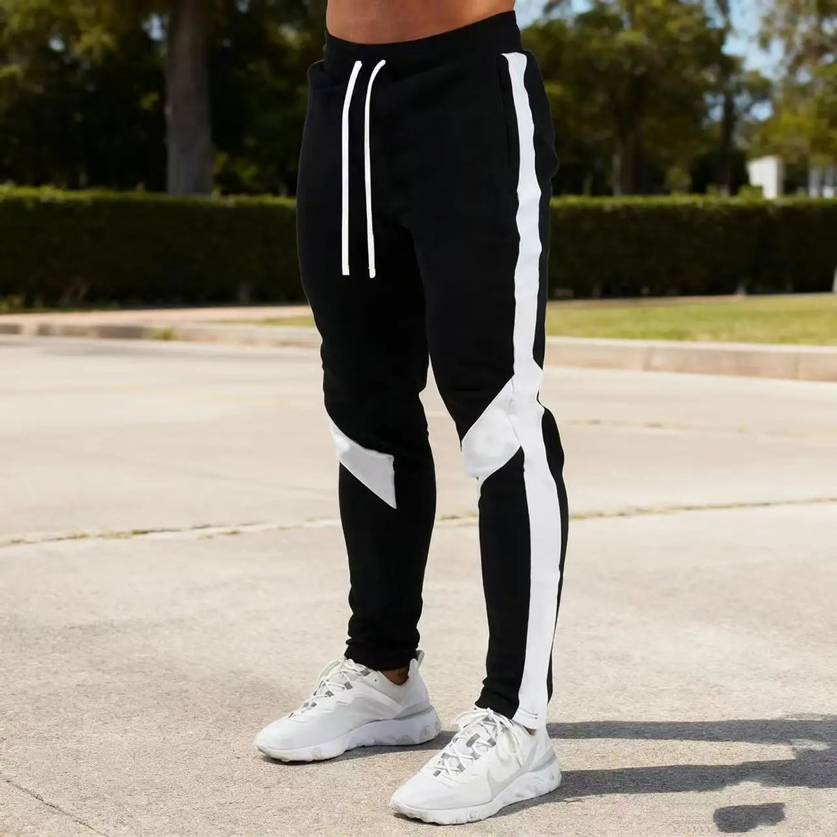 Mens Casual Pants Autumn Winter Sweatpants Men Running -Gym Trousers Solid Color Workout Long Pants 2025