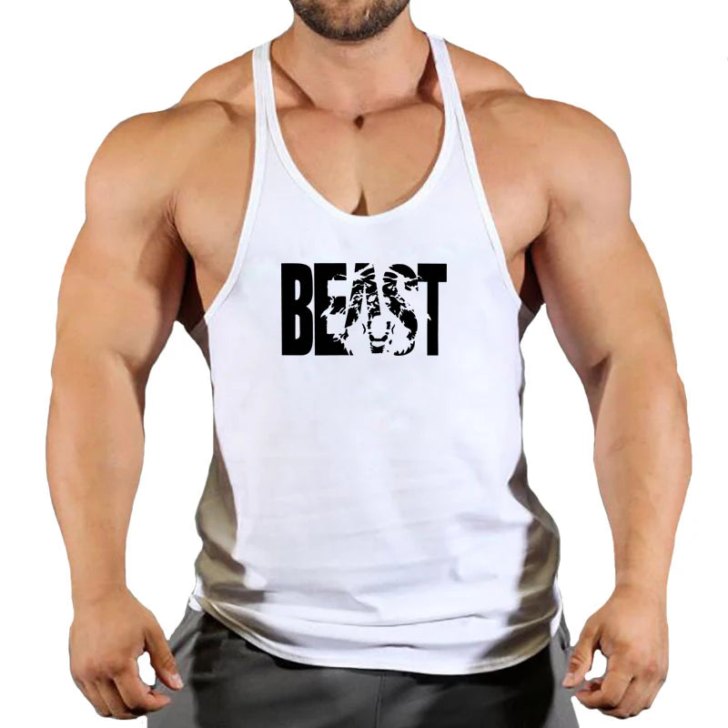 Summer Cotton Singlet Men Tank Top Bodybuilding Exercise Gym Workout Clothing for Men Sleeveless Muscle Shirts Running Vest