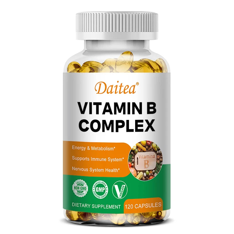 Organic Vitamin B Complex - Absorption, Supports Energy, Immune Health, Antioxidant Supplement - 120 Vegetarian Capsules