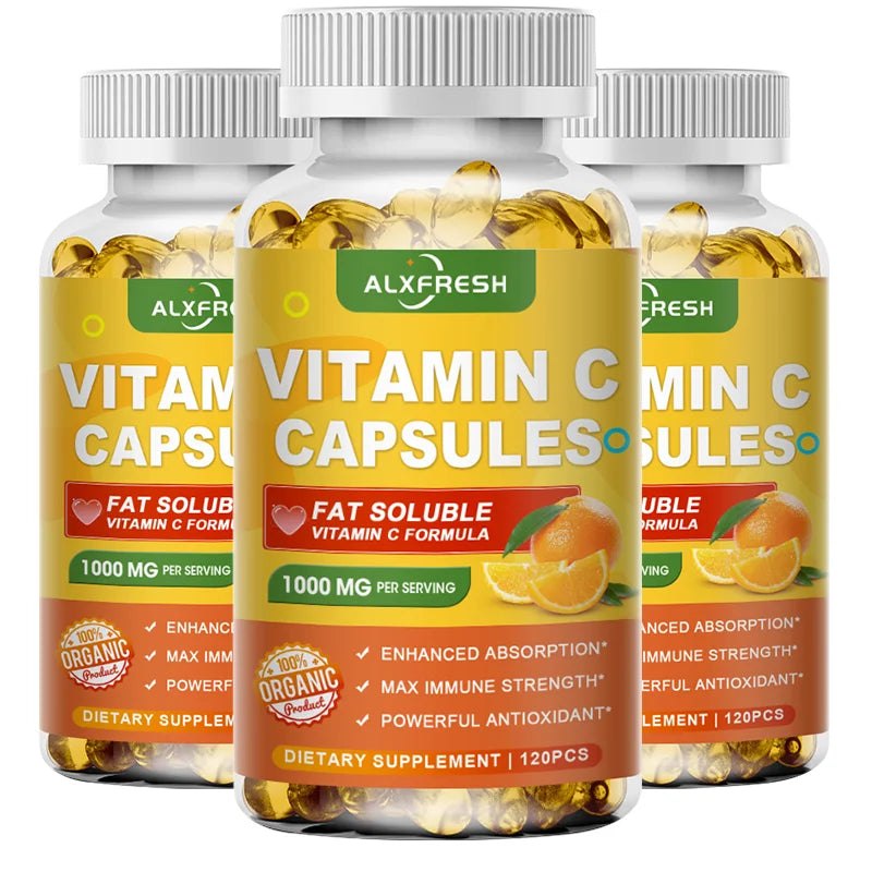 Vitamin C Capsules 1000 Mg -High Absorption - Antioxidant for Skin Support Collagen Immune System Health