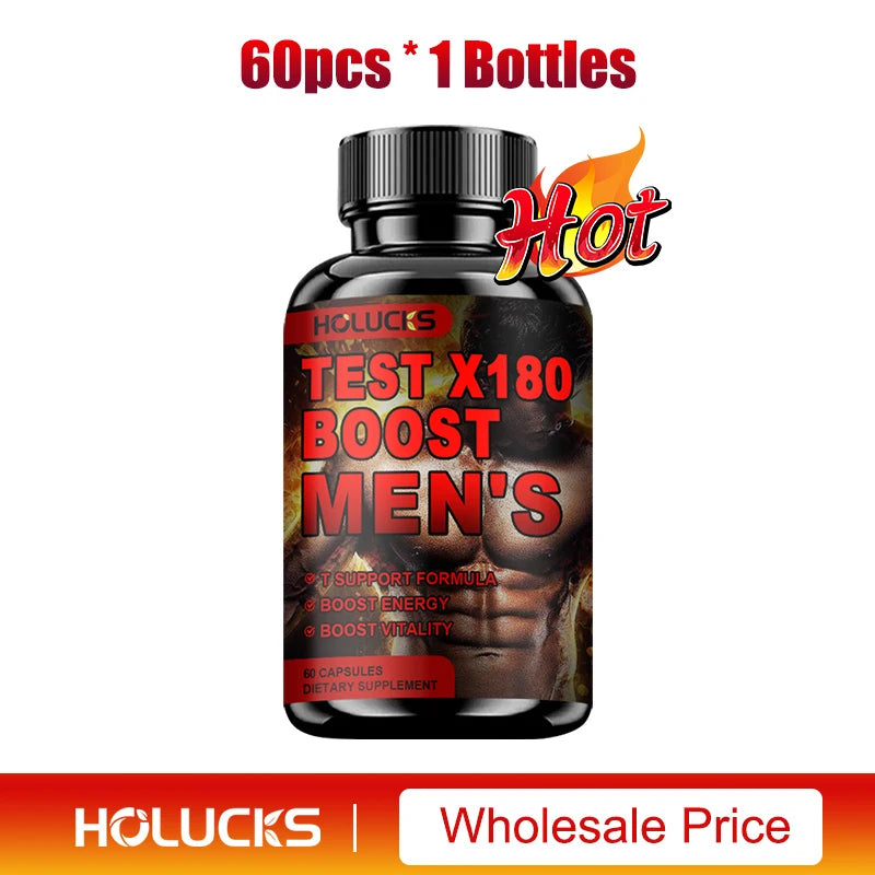 Men's Test X180 Ignite Booster, with Fenugreek Seed, Tribulus Terrestris, Support Muscle Growth, Enhance Energy, Boost Immune