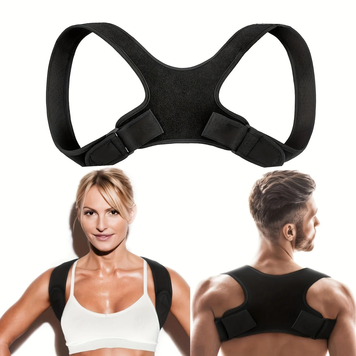 Adjustable Posture Corrector Back Support Belt- Breathable, Non-Slip, Ergonomic Support for Improved Posture,