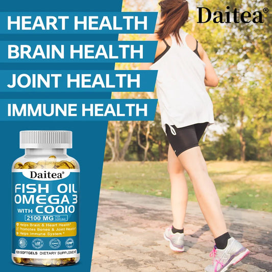 Omega 3 Fish Oil Capsules - Ultra-Pure Supplement - Promotes Joint, Eye, Skin Health, Supports Fatty Acids, Immune Support
