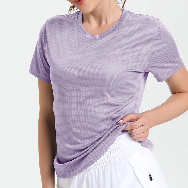 Women's Solid Color Ultralight Quick Dry Sport T-Shirt,Breathable Lightweight ,Compression Shirt