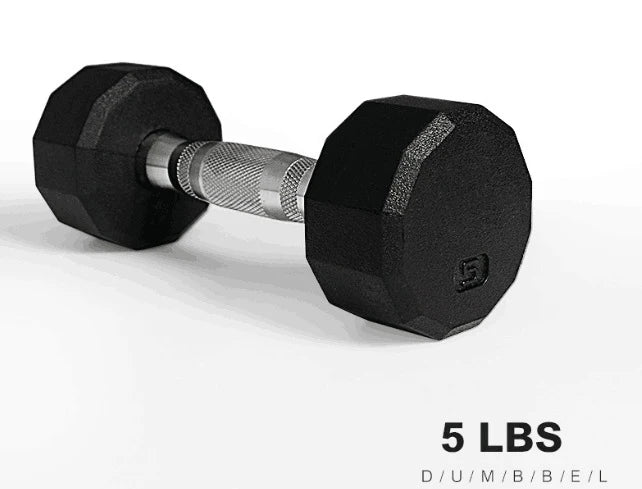 Round Rubber Coated Dumbbell Suit, Commercial Gym, Private Education, Cast Iron, 12 Sided, 150lb, 5lb-25lb
