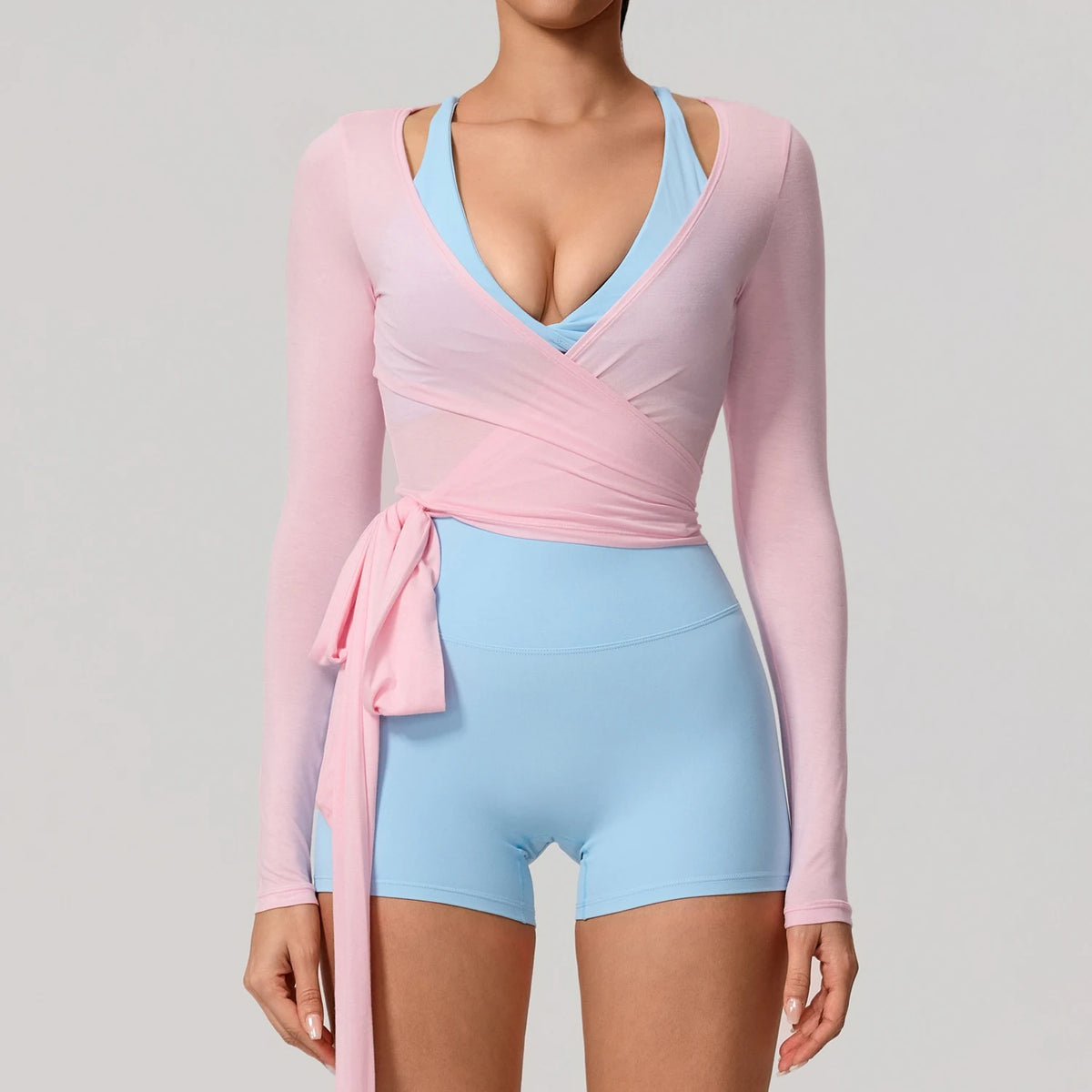 New Summer Women's Yoga Long Sleeve One Piece Top