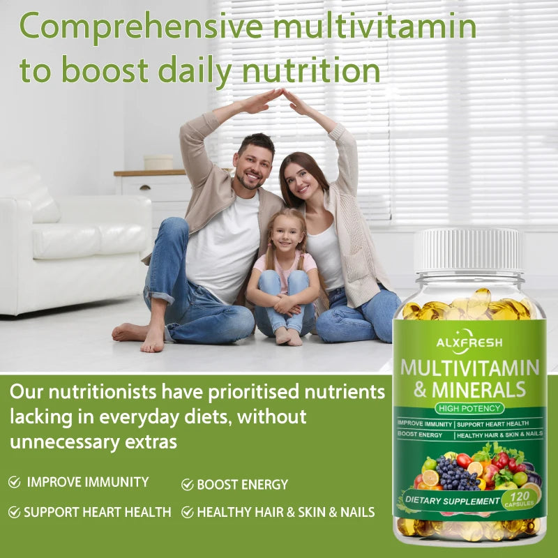 Comprehensive Multivitamin to Support Heart Hair Skin & Nail Health levels Enhance Daily Nutrition Improve Immunity and Energy