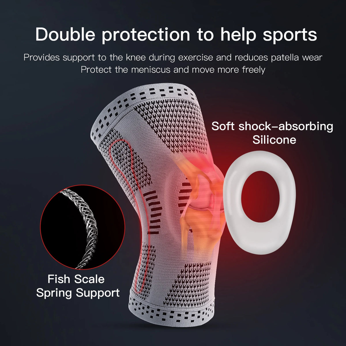 1PC Orthopedic Knee Pad Knee Brace Support Joint Pain Relif Patella Protector Adjustable Sport Kneepad Guard Meniscus Ligament