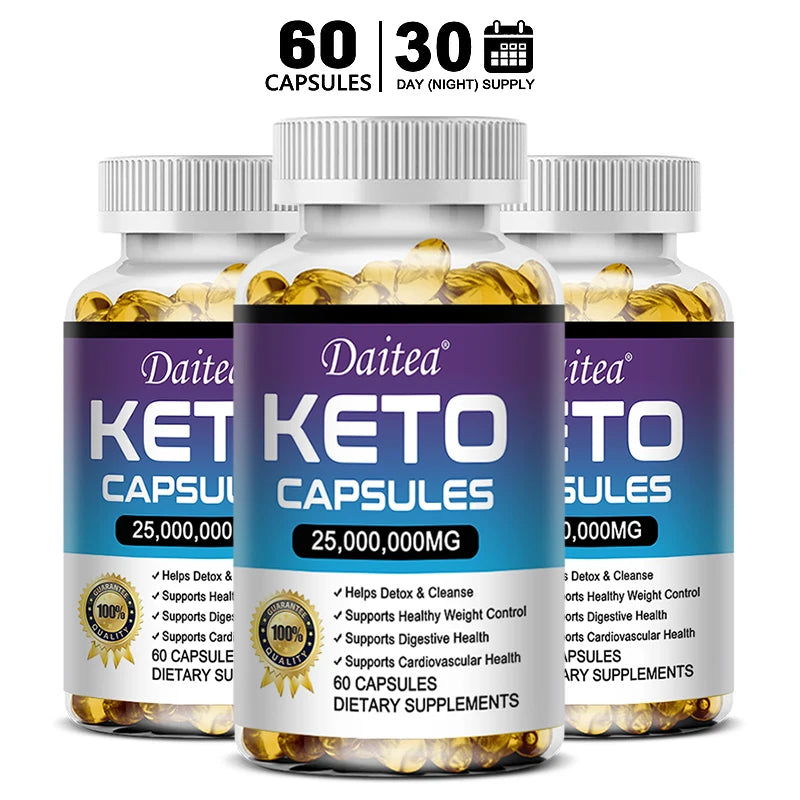 Keto BHB Capsules, High-Strength Ketone Support, Immune System, Healthy Metabolism, Balanced Energy & Weight Management, Non-GMO