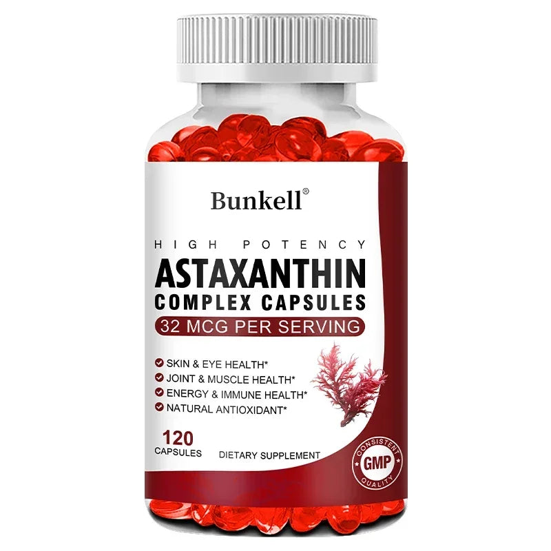 Astaxanthin Complex Capsules - with Fish Oil, Antioxidant, Supports Vision, Eye and Skin, Muscle, Joint and Immune Health