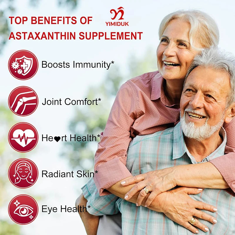 Astaxanthin Capsules - 24mg - Powerful Antioxidant Supplement Support Eye, Skin, Joint, Heart, Brain & Immune System Health