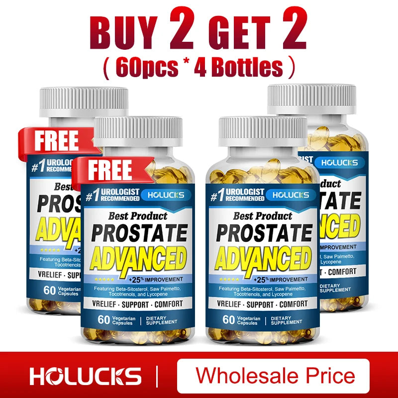 Prostate Capsules with Saw Palmetto, Urinary Tract Health, Relieve Frequent Urination, Hair Growth, Bladder Support for Men