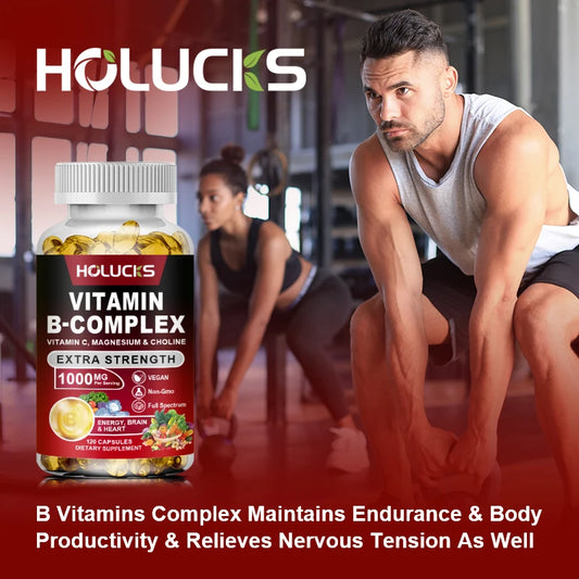 Buy 1 Get 1 Free! Pure Vitamin B Complex Supplement, for Energy, Metabolism & Nervous System, Immune Defense & Stress Relief
