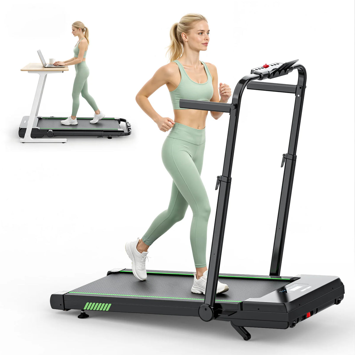 Akluer Walking Pad with 12% Auto Incline, Under Desk Treadmills for Home and Office, 2.5HP Quiet Portable Walking Pad with Smart App Scenic Routes & Bluetooth Speaker for Home Hiking
