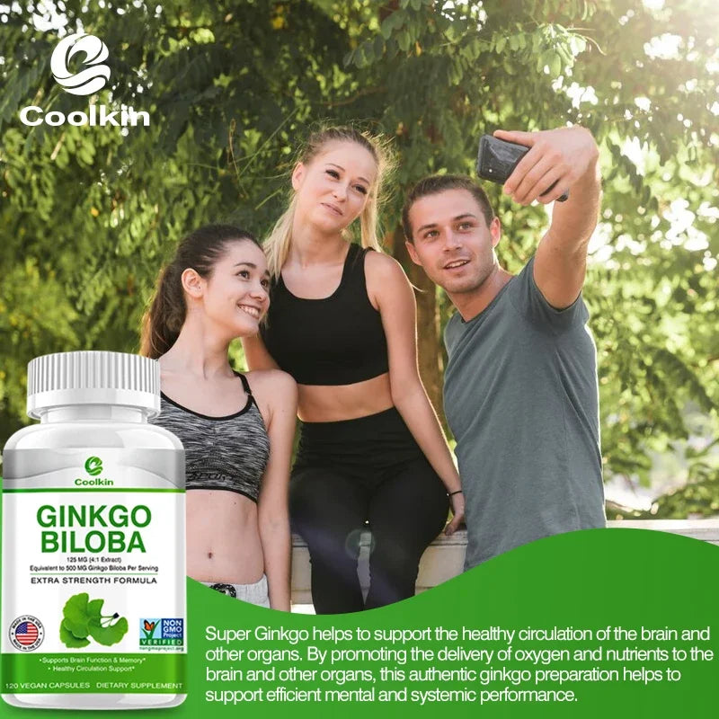 Ginkgo Biloba Extract Capsules - Promotes Brain Function and Memory, Attention, Antioxidant, Anti-Aging, Vegetarian