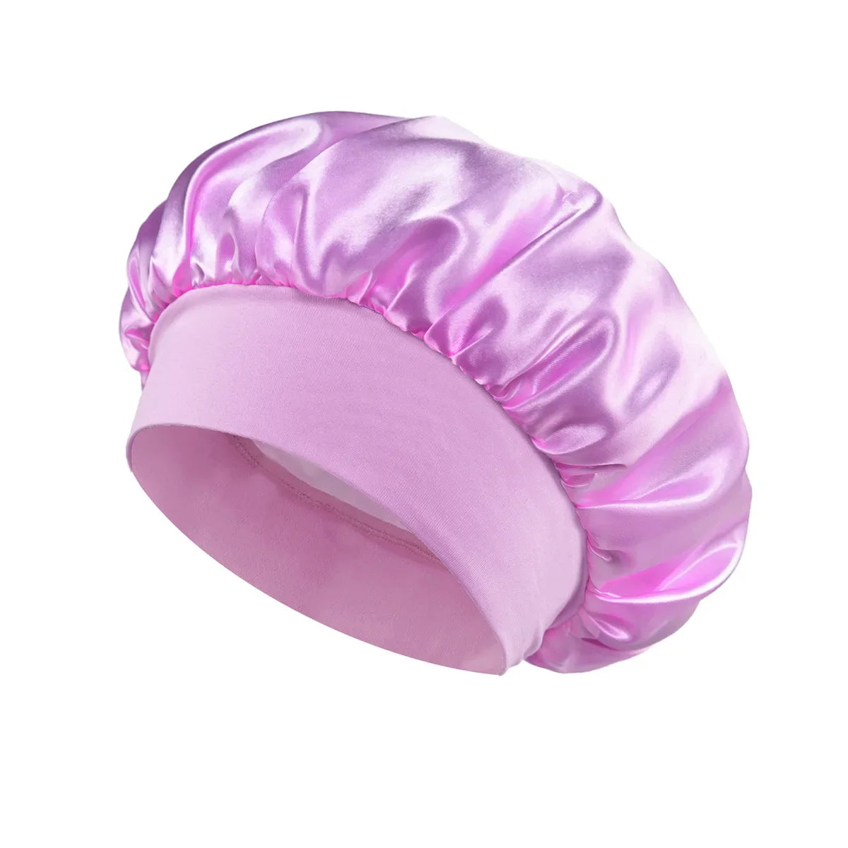 High Elastic Satin Solid Sleeping Hat 1Pcs Hair Care Bonnet Nightcap Multi-color Reusable Women Home Sleeping Cap Accessories