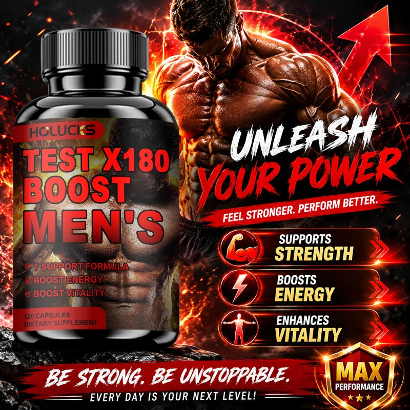 Men's Test X180 Ignite Booster, with Fenugreek Seed, Tribulus Terrestris, Support Muscle Growth, Enhance Energy, Boost Immune