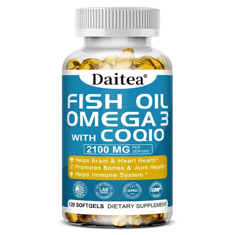 Omega 3 Fish Oil Capsules - Ultra-Pure Supplement - Promotes Joint, Eye, Skin Health, Supports Fatty Acids, Immune Support