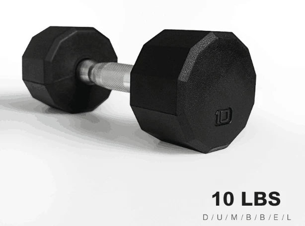 Round Rubber Coated Dumbbell Suit, Commercial Gym, Private Education, Cast Iron, 12 Sided, 150lb, 5lb-25lb