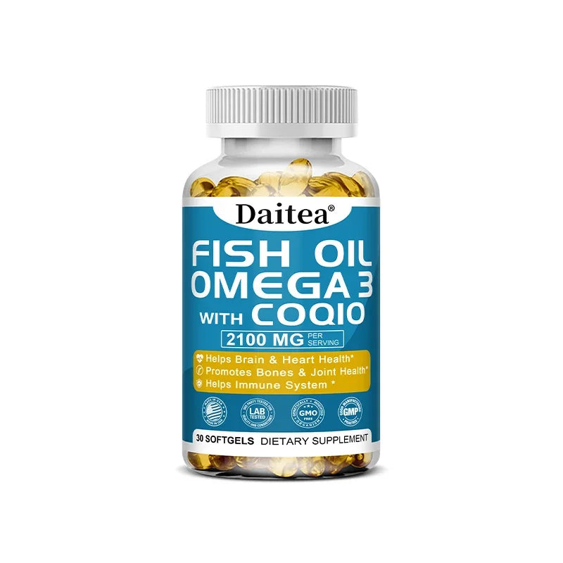 Omega 3 Fish Oil Capsules - Ultra-Pure Supplement - Promotes Joint, Eye, Skin Health, Supports Fatty Acids, Immune Support