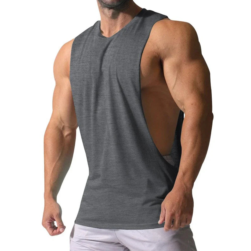 Men's Summer Fitness Tank Top Men Jogging Bodybuilding Sleeveless Shirt Breathable O-Neck Casual Male Vest Clothing