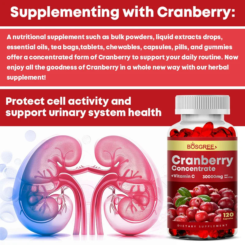 Organic Cranberry Supplements-Urinary and Prostate Support,Urethral Purification,and Bladder Health Support-Natural Antioxidants