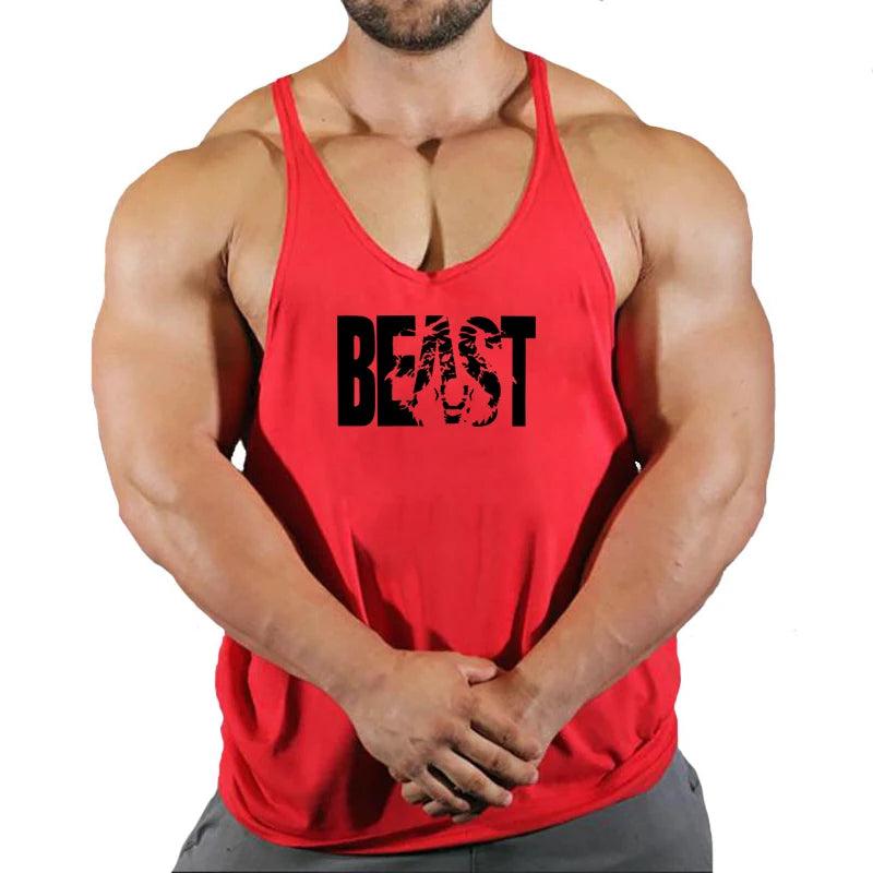 Summer Cotton Singlet Men Tank Top Bodybuilding Exercise Gym Workout Clothing for Men Sleeveless Muscle Shirts Running Vest