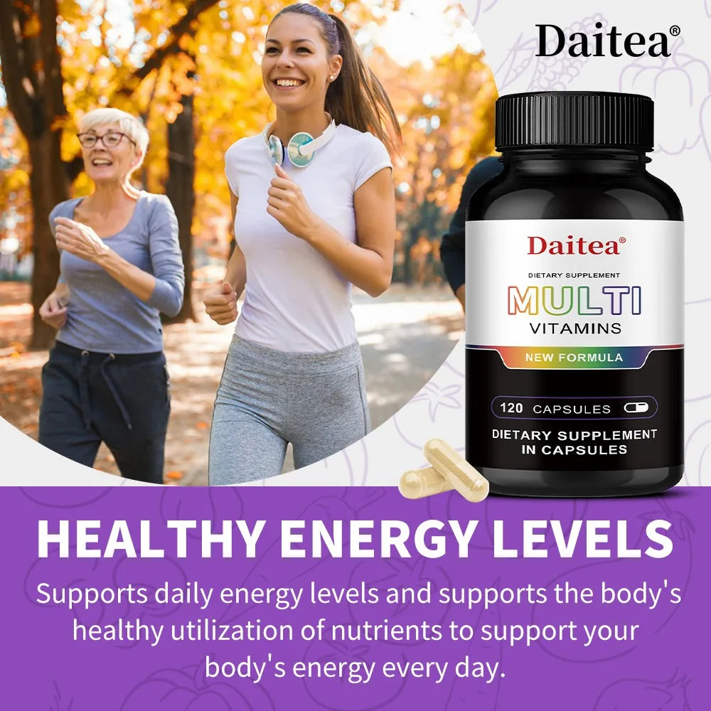 Multivitamin & Minerals Capsule for Women and Men,Support Energy,Focus,Mood,Hair,Skin and Nails Health,Relieve Stress