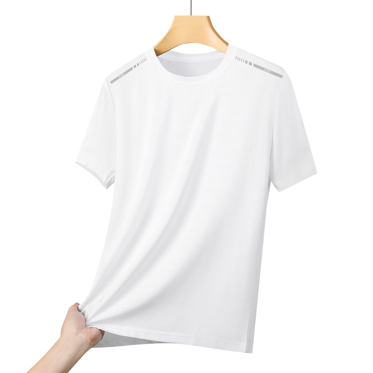 Women Reflective Running T-Shirt High Elastic Mesh Breathable Quick-Dry Ice Silk Sport Top Summer Cool Short Sleeve Active Tee