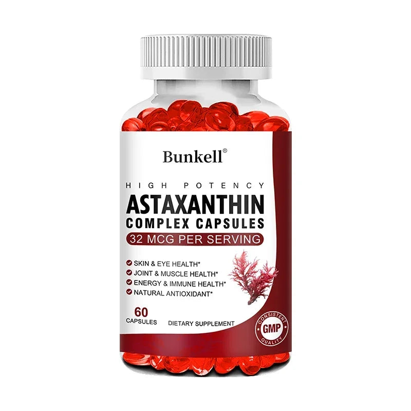 Astaxanthin Complex Capsules - with Fish Oil, Antioxidant, Supports Vision, Eye and Skin, Muscle, Joint and Immune Health