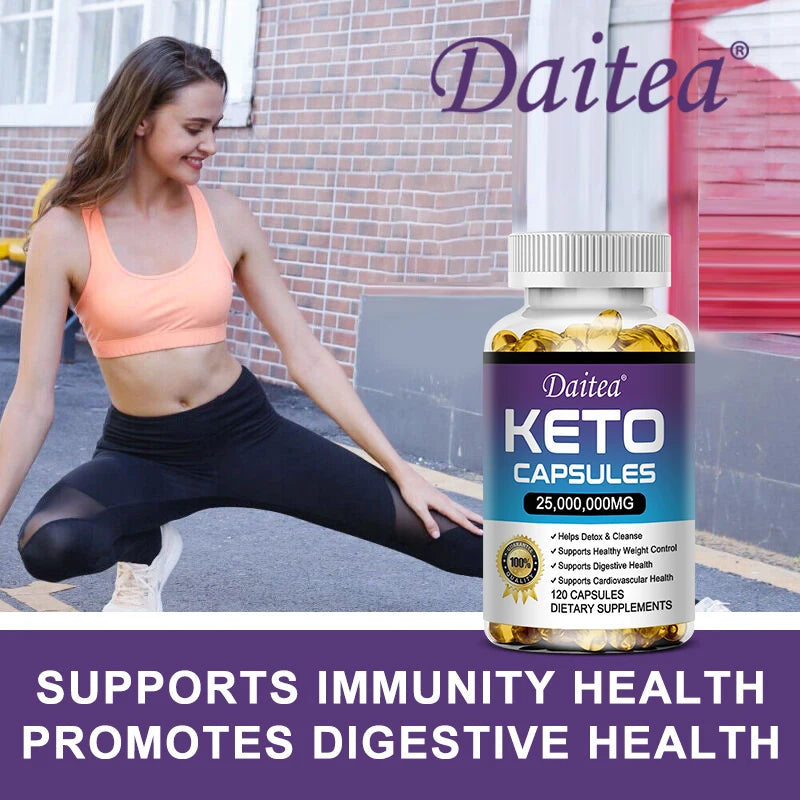 Keto BHB Capsules, High-Strength Ketone Support, Immune System, Healthy Metabolism, Balanced Energy & Weight Management, Non-GMO