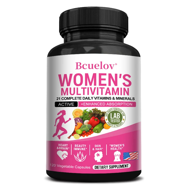 Women's Daily Multivitamin, with 21 Complete Daily Vitamins and Minerals for Women, Efficient Formula-Metabolism and Immune Support,120 Capsules
