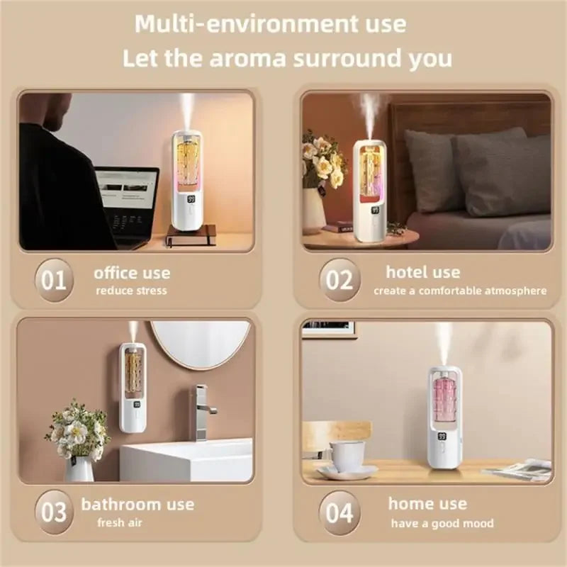 Wall-mounted Oil Aromatherapy Machine Air Purifying Automatic Diffuser Toilet Deodorization Fragrance Humidifier Colorful Night