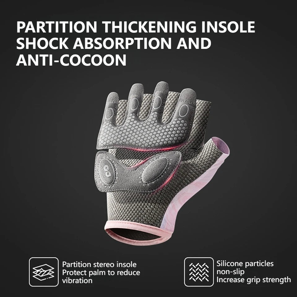 GTUBIKE 1 Pair New Cycling Gloves Workout Gym Gloves for Men Women Weight Lifting Fingerless Gloves Training Exercise Fitness