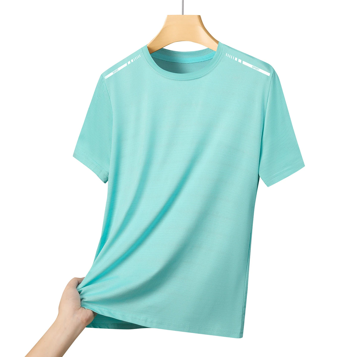 Women Reflective Running T-Shirt High Elastic Mesh Breathable Quick-Dry Ice Silk Sport Top Summer Cool Short Sleeve Active Tee